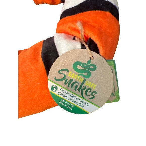 Adventure Planet Earth Safe Snake Plush Orange Black White Coral 63" NWT - Picture 5 of 5